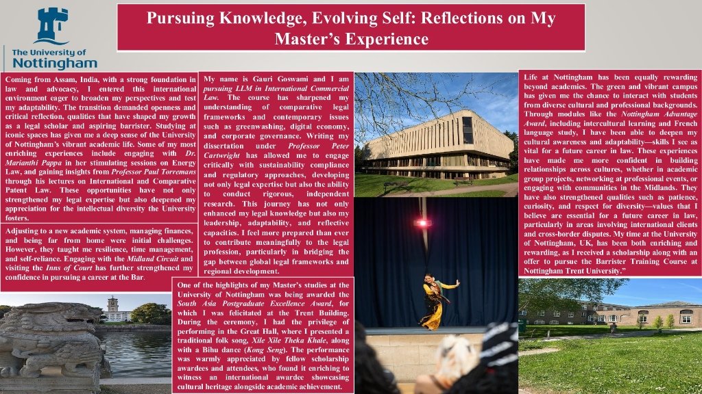 University of Nottingham Master's Experience Reflections